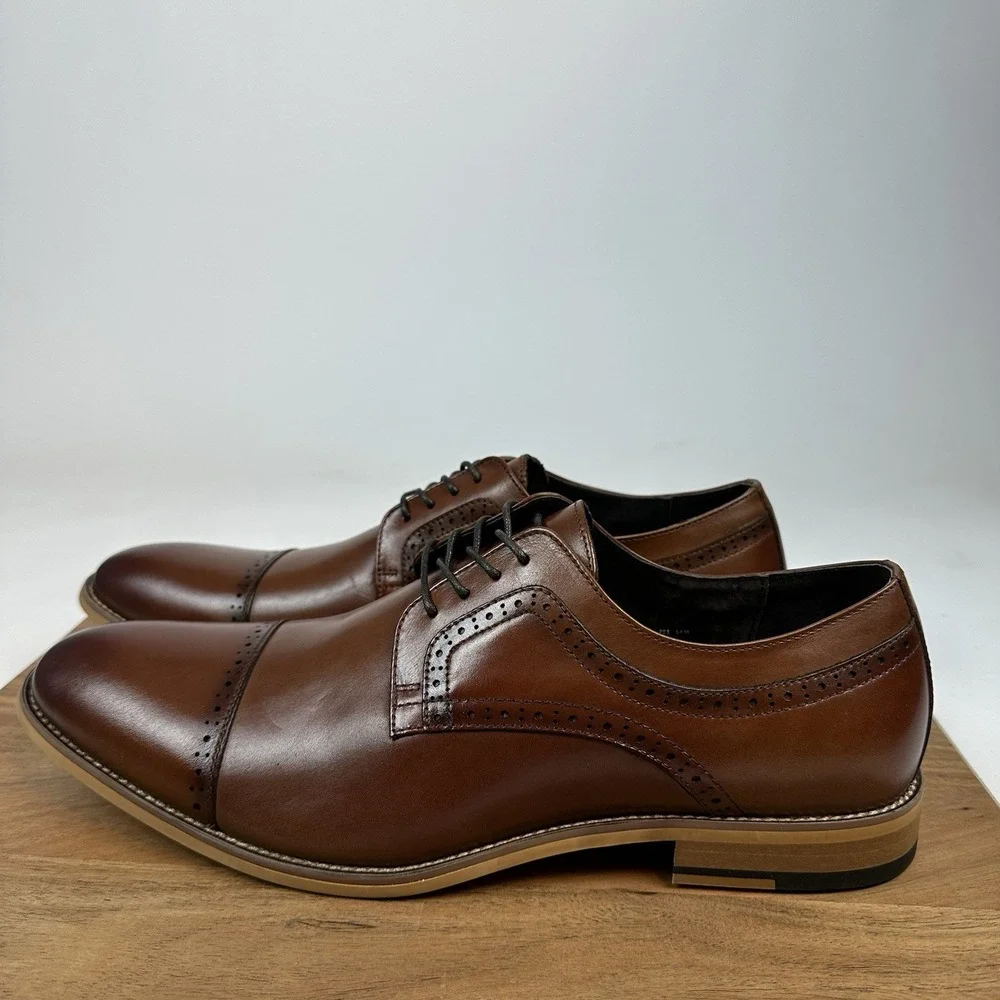 New Mens Stacy Adams Dickinson Cap Toe Oxford Leather Dress Shoes Size 14 D‎
